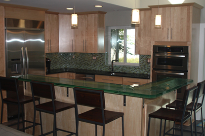 Gorgeous Frosted Glass Backsplash