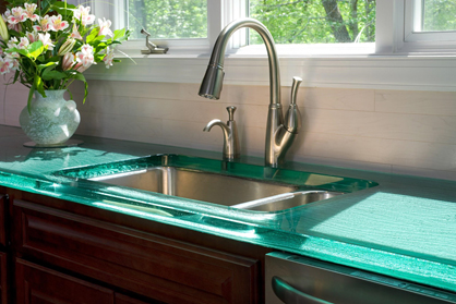 Gorgeous Frosted Glass Backsplash