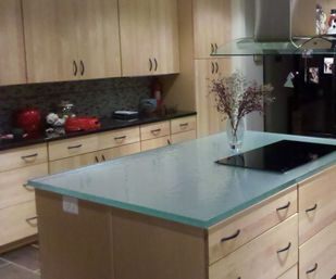 Gorgeous Frosted Glass Backsplash